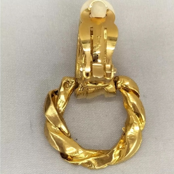 Vintage Yves Saint Laurent gold hoop earrings - Picture 5 of 13